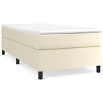 vidaXL Lit à sommier tapissier avec matelas Crème 90x190 cm Similicuir