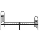 vidaXL Cadre de lit métal avec tête de lit/pied de lit noir 107x203 cm