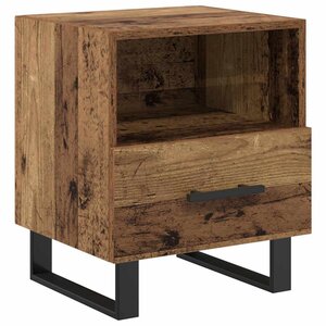 vidaXL Cabinet de chevet avec tiroir Bois ancien 40 x 35 x 47 5 cm