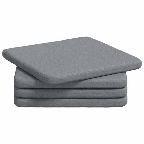 vidaXL Coussins de siège 4 pc tissu Gris clair 40 x 40 x 3 cm