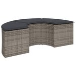 vidaXL Salon de jardin 2 Pièces demi-rond gris résine tressée