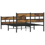 vidaXL Cadre de lit en métal sans matelas chêne fumé 140x200 cm