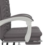 vidaXL Fauteuil inclinable de bureau Gris Similicuir