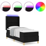 vidaXL Lit à ressorts avec matelas Noir 80 x 200 cm tissu