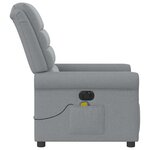 vidaXL Fauteuil de massage inclinable électrique gris clair tissu