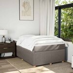 vidaXL Sommier à lattes de lit avec matelas Taupe 120x200 cm Tissu
