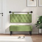 vidaXL Tête de lit suspendue Avec lumière LED Vert clair Velours