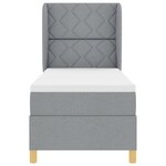 Lit Box Spring vidaXL avec Matelas Gris clair 80x200 cm Tissu