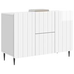 vidaXL Buffet Blanc brillant 89 x 34 5 x 62 cm Bois d'ingénierie