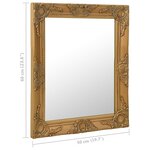 vidaXL Miroir mural style baroque 50x60 cm Doré