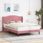 vidaXL Cadre de lit avec tête de lit Rose 120 x 190 cm Velours