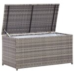 vidaXL Boîte de rangement de jardin résine tressée 100x50x50 cm gris