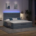 vidaXL Cadre de lit ottoman avec matelas gris foncé 200x200 cm velours