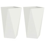 vidaXL Jardinière 2 Pièces Blanc 40 x 40 x 75 cm Acier