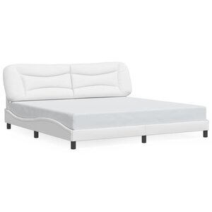 vidaXL Cadre de lit sans matelas Hvar blanc 200x200 cm similicuir