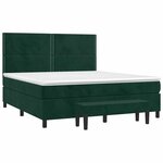vidaXL Sommier à lattes de lit et matelas Vert foncé 180x200cm Velours