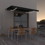 vidaXL Auvent automatique capteur de vent et LED 400x350 cm Anthracite