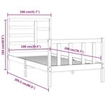 vidaXL Cadre de lit Blanc Bois de pin massif 100x200 cm