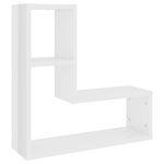vidaXL Étagères murales 2Pièces blanc brillant 50x15x50cm bois ingénierie