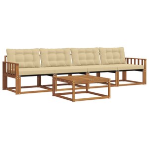vidaXL Ensemble de canapés d'extérieur 5 Pièces Naturel et Beige