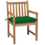 vidaXL Chaises de jardin lot de 8 avec coussins vert Bois teck solide