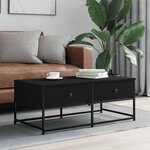 vidaXL Table basse noir 100x51x40 cm bois d'ingénierie