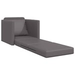 vidaXL Sofa Lit de Sol avec coussin Gris 74 x 77 x 81 cm Faux cuir