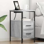 vidaXL Armoires de chevet 2 Pièces Sonoma gris 30 x 48 x 61 cm