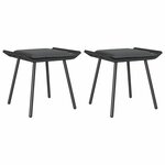 vidaXL Tabouret de Jardin 2 Pièces Gris 50 x 40 x 45cm Polyester