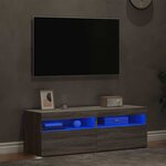 vidaXL Meubles TV 2 Pièces avec lumières LED Sonoma gris 60x35x40 cm