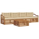 vidaXL Ensemble de canapés d'extérieur 5 Pièces Naturel et Beige