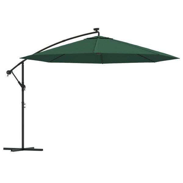 vidaXL Parasol en porte-à-feux et poteau métallique 350 cm Vert