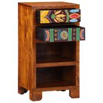 vidaXL Guéridon téléphone Marron 40 x 35 x 75 cm Bois d'acacia massif