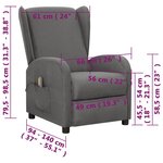 vidaXL Fauteuil de massage Gris clair Tissu