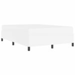 vidaXL Cadre de lit avec matelas Blanc 140 x 190 cm tissu