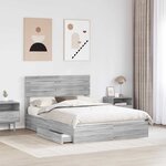 vidaXL Lit de Rangement Gris Sonoma 150 x 200 cm Bois d'ingénierie