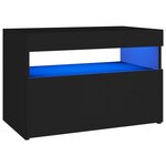 vidaXL Meuble TV avec lumières LED noir 60x35x40 cm