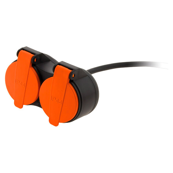 Rallonge étanche 2 prises avec clapet orange 2P+T H07RN-F 3x 1 5mm² 25m - Zenitech