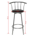 vidaXL Tabourets de bar lot de 2 noir similicuir