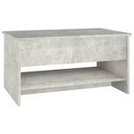 vidaXL Table basse Gris béton 80x50x40 cm Bois d'ingénierie