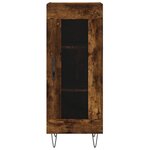 vidaXL Buffet haut Chêne fumé 34 5x34x180 cm Bois d'ingénierie