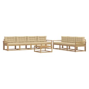 vidaXL Ensemble de canapés d'extérieur 7 pc Blanc et Beige