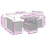 vidaXL Salon de jardin avec coussins 7 Pièces beige résine tressée