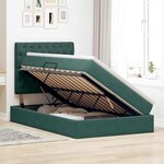 vidaXL Lit avec des lumières à LED Vert foncé 120 x 200 cm Velours