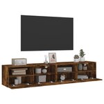 vidaXL Meubles TV muraux 2 Pièces chêne fumé 80x30x30cm bois d'ingénierie