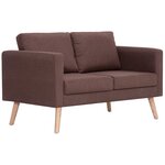 vidaXL Ensemble de canapé 2 Pièces Tissu Marron