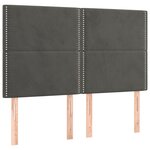 vidaXL Cadre de lit avec tête de lit Gris foncé 140x200 cm Velours