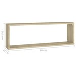 vidaXL Étagères cube murales 4 Pièces Chêne sonoma 80x15x26 5 cm
