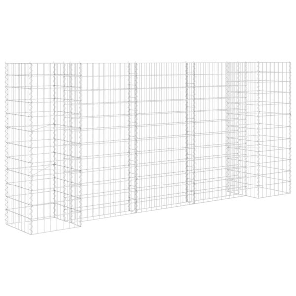 vidaXL Jardinière à gabion en H Fil d'acier 260x40x120 cm