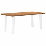 vidaXL Table à manger marron clair bois de chêne massif rectangulaire